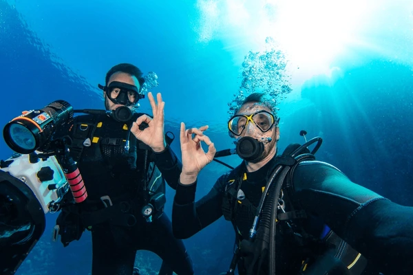 Two divers selfie